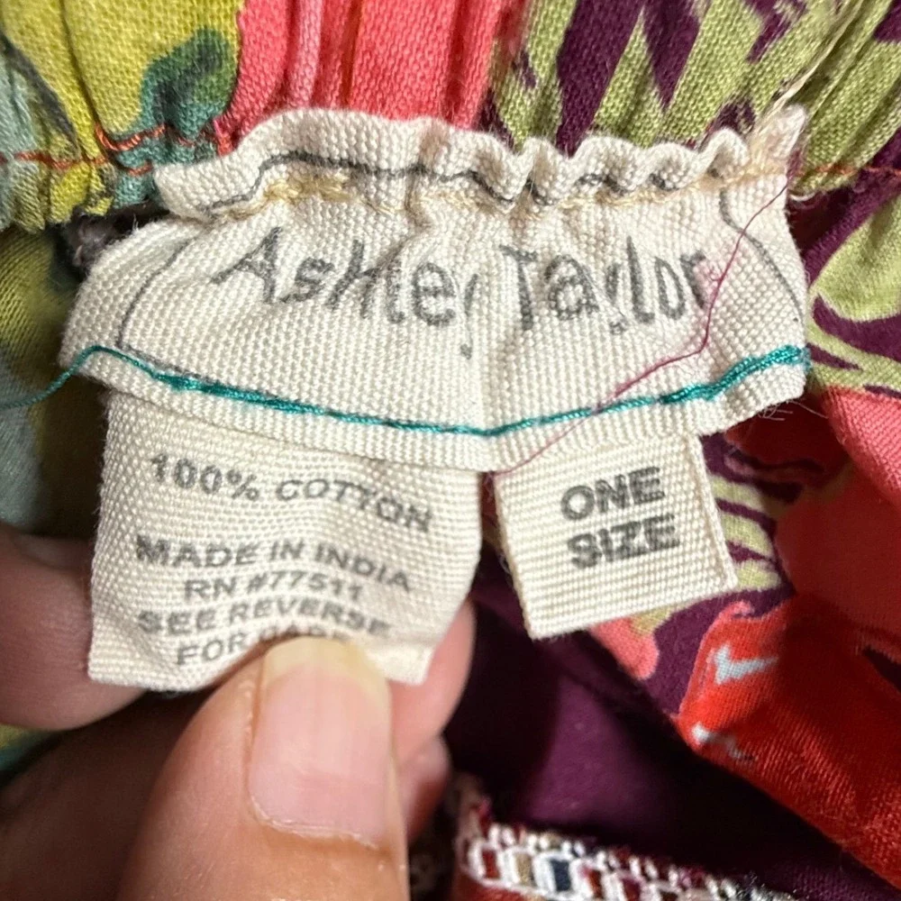 Ashley Taylor Patchwork Maxi Skirt Cotton Boho Floral One Size Multicolor India